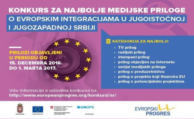 Počinje konkurs za najbolji medijski prilog o uticaju evrointegracija na život stanovništva na jugoistoku i jugozapadu