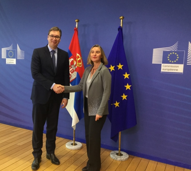Predsednik Aleksandar Vučić sastao se sa Federikom Mogerini