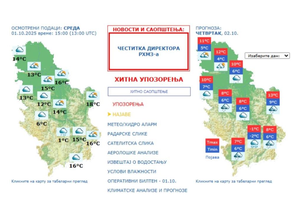 Crveni meteoalarm aktivan u naredna dva dana na području Jablaničkog okruga